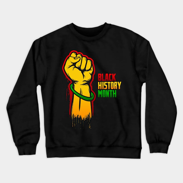 black history month fist colorful Crewneck Sweatshirt by irvanelist